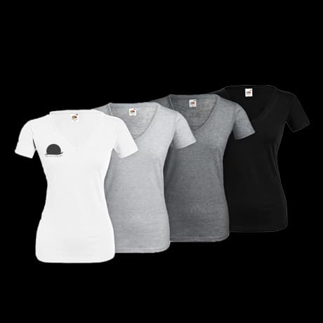 Basic dames t-shirts met v-hals