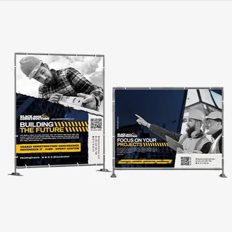 Gepersonaliseerd spandoek met hoogwaardige bedrukking voor indoor en outdoor gebruik