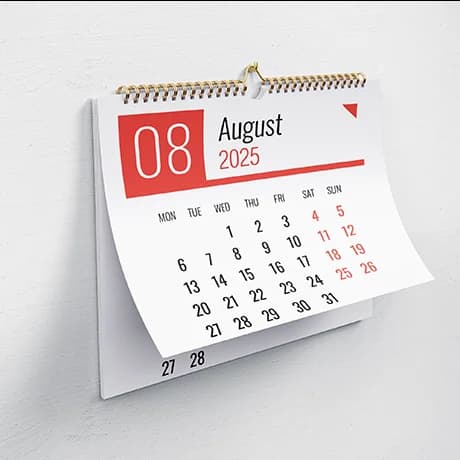 Calendriers de table avec chevalet