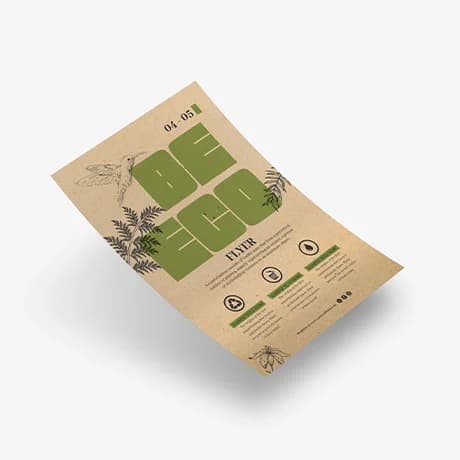 Flyers van milieuvriendelijk papier