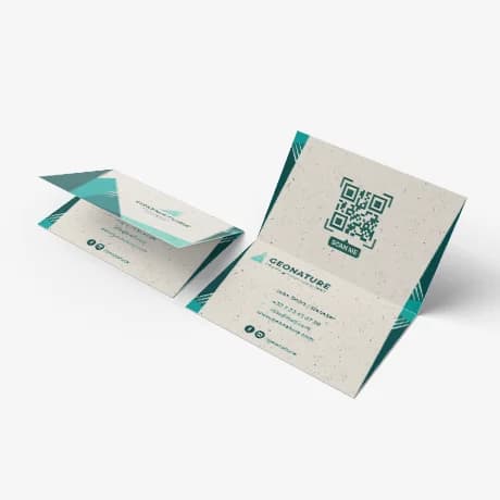 Gevouwen visitekaartjes milieu en natuur