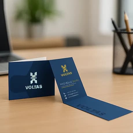 Cartes de visite pliables avec finition