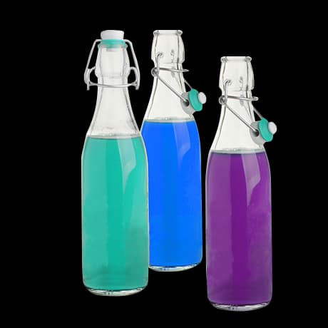 Bouteilles de verre avec bouchon hermétique mécanique
