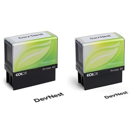 Tampon Green Line avec plaque de texte et tampon encreur