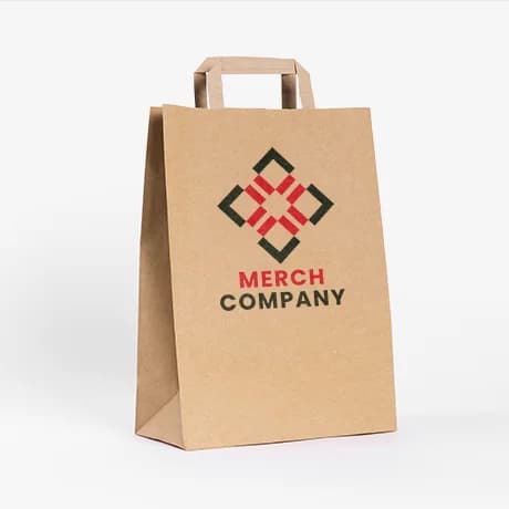 Sacs en papier avec poignées plates pour commerce et événements