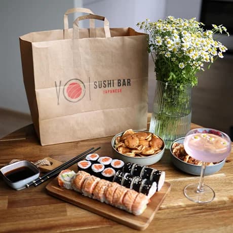 Sacs en papier à poignées plates