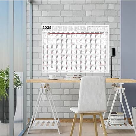 Opnieuw beschrijfbare jaarplanners drukken
