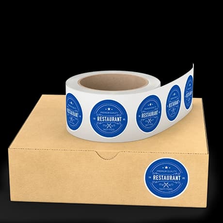 Stickers op rol voor afhaalverpakkingen