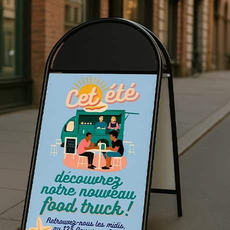 Stoepbord met stalen buizen (niet bedrukbaar)