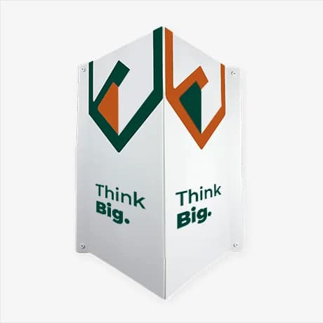 Panneaux immobiliers, en V