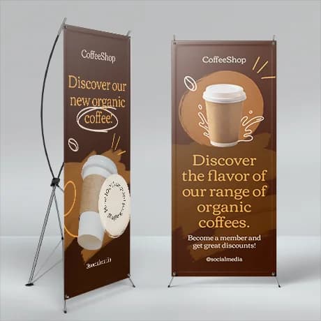 Bannière en X personnalisée pour affichage promotionnel