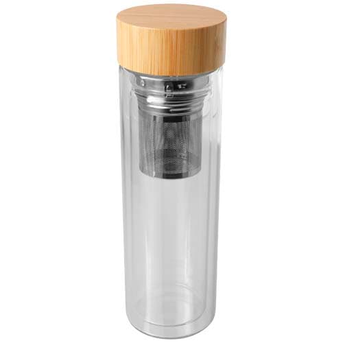 Bouteille à infusion Bailey en verre borosilicate de 400 ml avec couvercle en bambou
