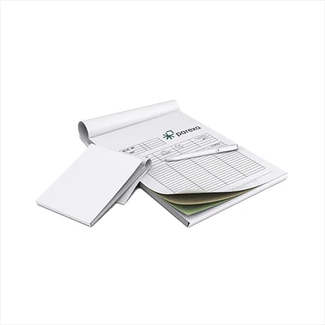 3-voudige doorschrijfsets met scheidingsblad, 
ideaal voor een overzichtelijke administratie.
