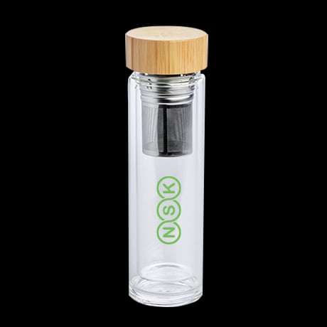 Buoteilles de verre avec passoire à thé