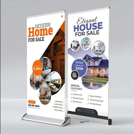 Roll-up bannière portable et facile à installer pour événements