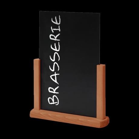 Présentoirs en bois avec ardoise