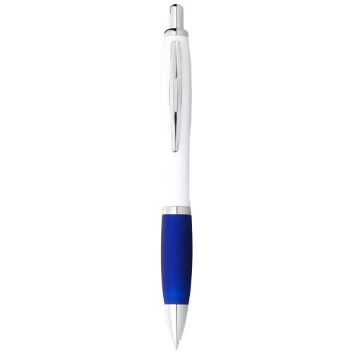 Stylo bille avec corps blanc et grip coloré Nash (encre noire)