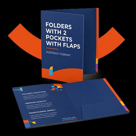 Presentatiemappen 2-delig met flappen, staand formaat