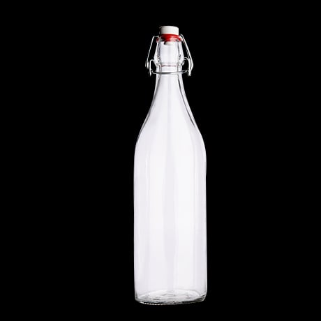 Bouteille en verre avec bouchon mécanique personnalisée