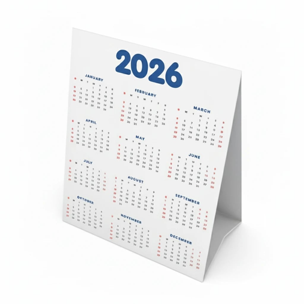 Calendrier de bureau imprimé en papier