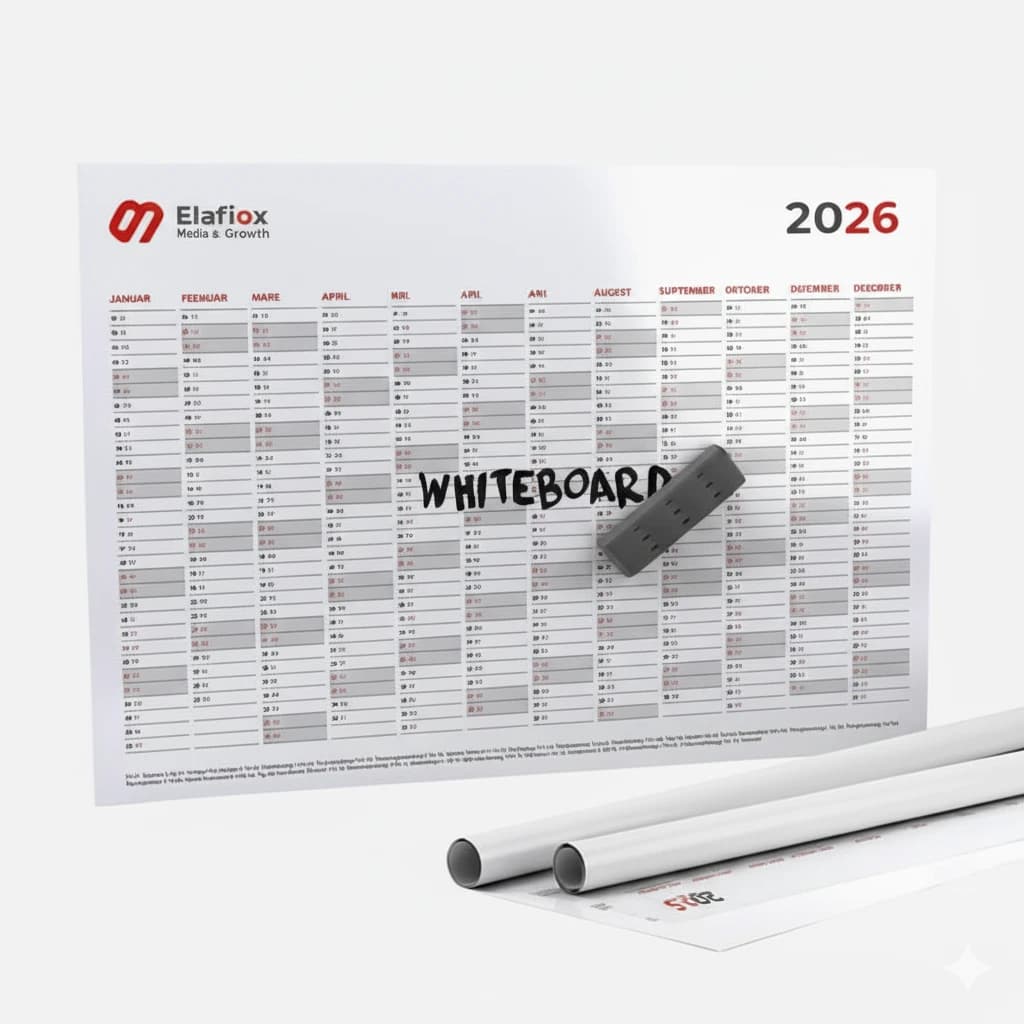 Opnieuw beschrijfbare jaarplanner met hoogwaardige bedrukking voor optimaal gebruiksgemak